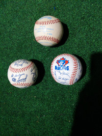 3 baseball's, 2 Bluejays, 1 NY Penn