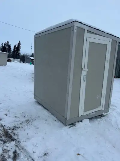 Well built shed complete with 3/4” floor, On skids, new shingles. Pick up only 99” long 61” wide 87...