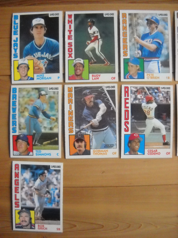 13 cartes de baseball de 1984 dans Art et objets de collection  à Saguenay - Image 2