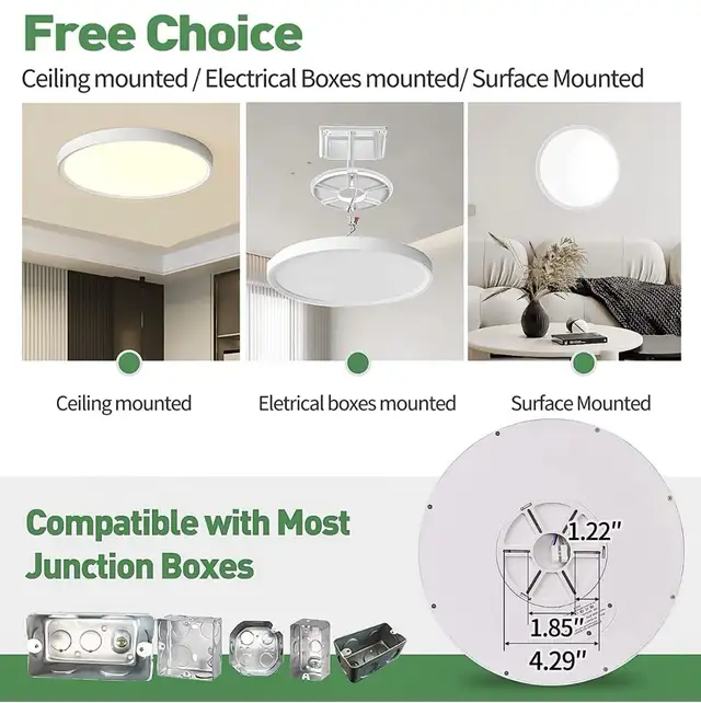 4 PACK - LED Flush Mount Ceiling Lights 12” in Indoor Lighting & Fans in Ottawa - Image 6