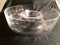 ETCHED GLASS VEGETABLE & DIP BOWL - PRINCESS HOUSE