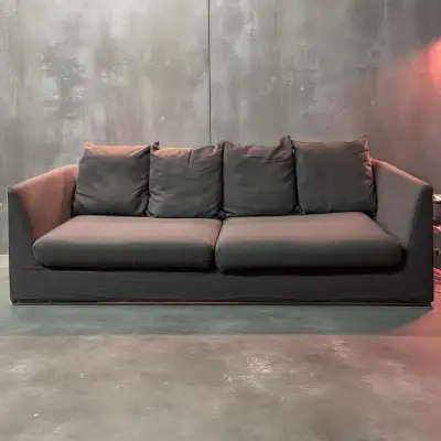 West Elm Grey Couch 3 Seater Deep Comfort Modern 100% Feather Fi, View more