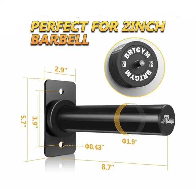 2 New BRTGYM Wall Mounted Weight Plate Holders, Fit 2” Plates in Other in City of Toronto - Image 3