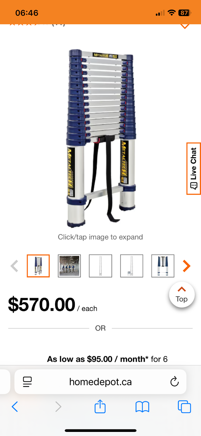 Metaltech 15.5’ telescopic ladder in Ladders & Scaffolding in Oakville / Halton Region - Image 3
