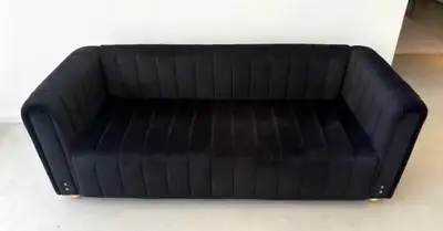 Black Velvet Sofa, View more