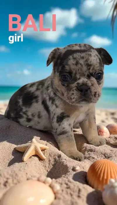 French bulldogs blue merle with blue eyes, View more