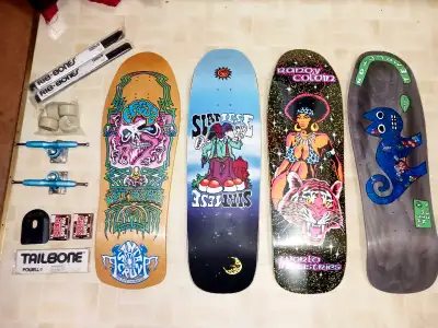 vintage 1989 skateboard, 3 reissue skateboards, View more