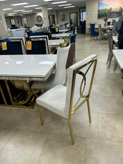 Modern Dining Set with Gold Accents, View more