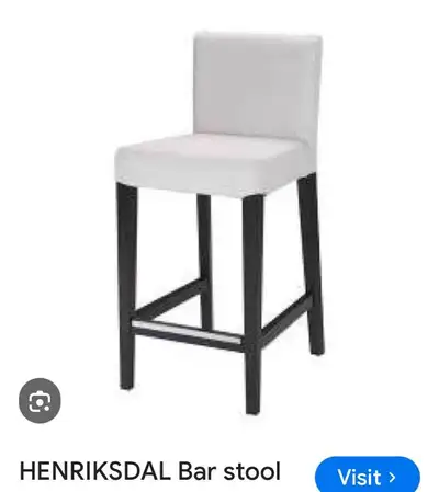 IKEA HENRIKSDAL Bar Stool with Back Rest, View more