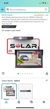 Solar backup camera 