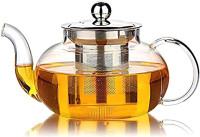 Borosilicate Glass Tea Pots Tea Pot for Stove, Teapot with Stain