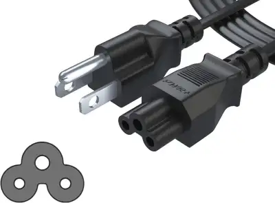 3-Prong AC Plug 3 pin Notebook Laptop Power Charger Cord Cable, View more