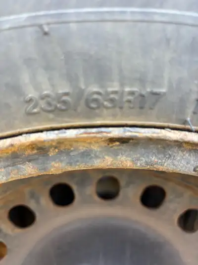 Four 235/65R17 used steel rims and tires. Tires used for two winters only. Retail was $332 each. Or...