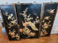 Antique Chinese Wall Panels 3pc Set 