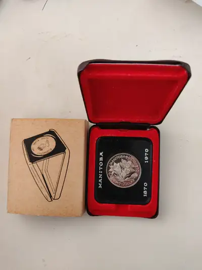 New Uncirculated 1870-1970 Canada Menitoba $1 Dollar Coin, View more