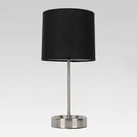 NEW 19" Stainless Steel Stick Table Lamp with Outlet in Base