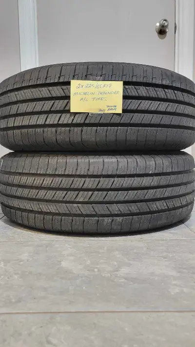 Selling two premium Michelin Defender all season tires in mint condition!! No punctures, no plugs, n...