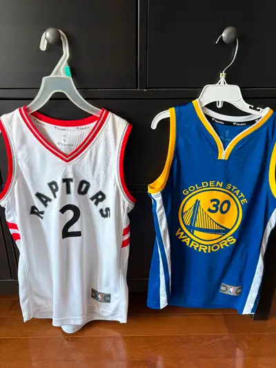 Fanatics NBA jerseys. Steph Curry, Kawhi Leonard (Raptors). Size Youth Small. Excellent condition. $...