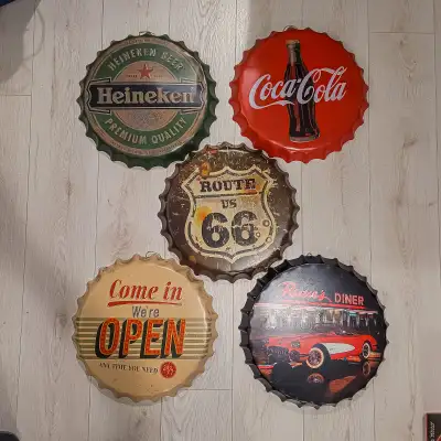 Large Vintage Looking Bottle Cap Wall Decoration, View more