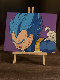 Dragon ball super Vegeta acrylic painting 11x14 