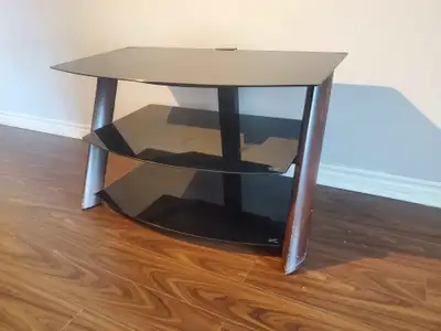 Black Tempered Glass TV Stand, View more