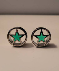 2 Surgical Steel Double Flared Ear Tunnel Rings - New