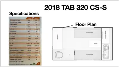 The 2018 TAB 320 CS-S Clamshell Camper is perfect for adventurers, solo travellers, and couples look...