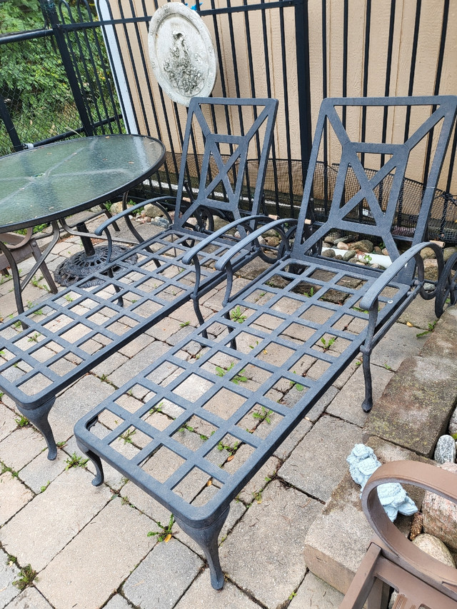 Wrought iron black lounge chairs with wheels Hauser | Patio & Garden  Furniture | Mississauga / Peel Region | Kijiji