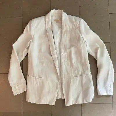 Michael Kors White 100% Linen Blazer-Size 8, View more