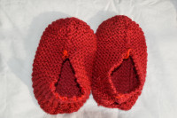Knitted Slippers - Maroon