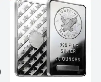 10oz SUNSHINE MINTING .999 FINE SILVER BARS