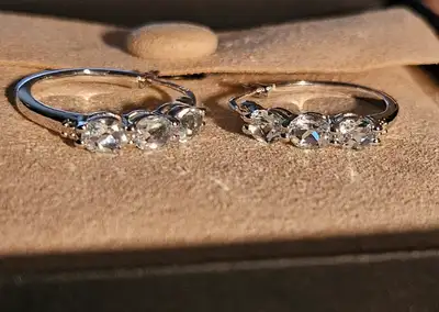 Genuine Blue Topaz & White Diamond Earrings, View more