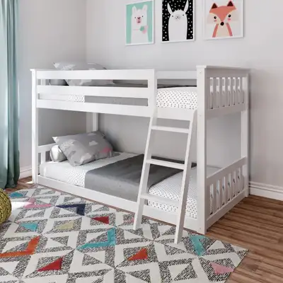 Solid Wood Twin Over Twin Bunk Bed – BOXED NEW, View more