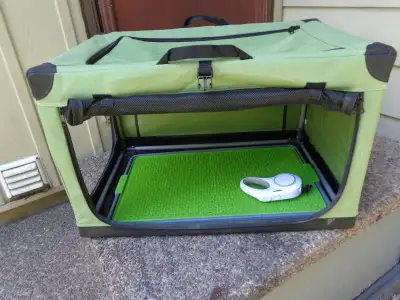 Yes it's available, Portable folding soft dog, travel crate, 25''inch long, 19'' inch high, by 19''...