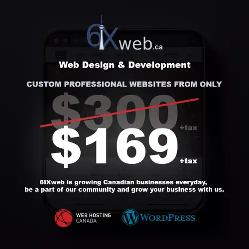 WEBSITES STARTING FROM ONLY $169 + Tax! 6IXweb offers the highest quality, professional web design &...