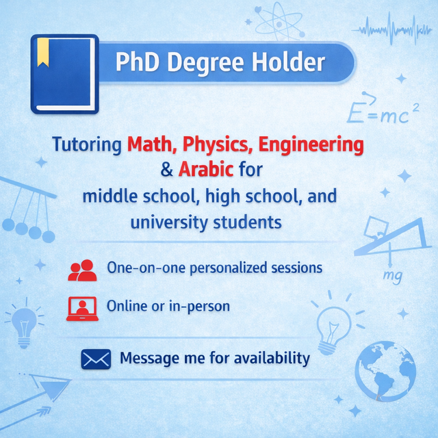 Math, Physics, and Engineering Tutor, High School & University65170902631811120