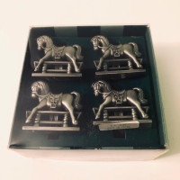 Bombay Company Antique Toy Horse Napkin Rings Box Set of 4
