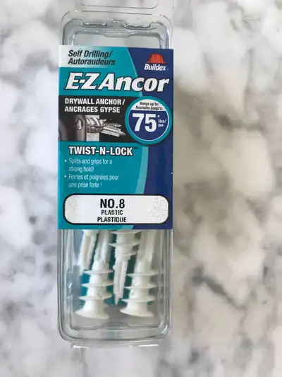 Drywall Anchor self drilling Twist in lock EZ Anco!!NEW Pet &smoke free home Price was 4 dollar But...