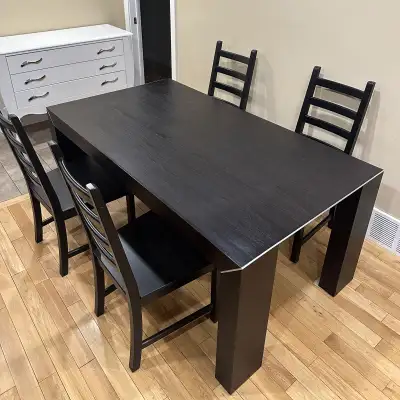 Modern Parsons Wood Dining Table Set (CAN DELIVER), View more