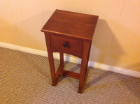 Small Solid Wood Telephone Table With Small Drawer Sturdy 
