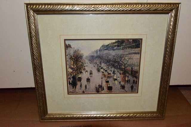 1997 Paris Print Camille Pissarro Ren-Wil Glass Framed in Arts & Collectibles in Saint John