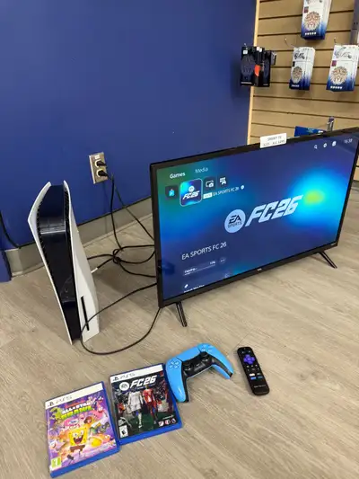 PlayStation 5 with 3 games - disk edition , View more