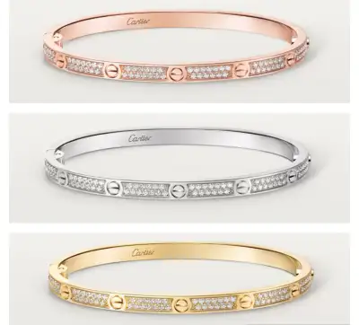 LuxCorner Custom Made Cartier Love bracelet, small model Yellow, rose or white gold, Diamond paved -...