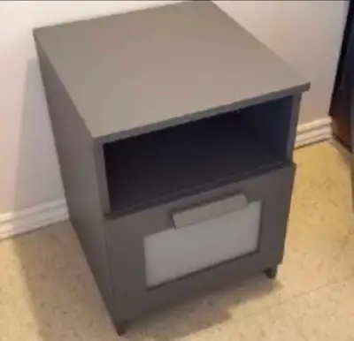 IKEA BRIMNES Nightstand / Bedside Table (Grey) – Assembled, View more