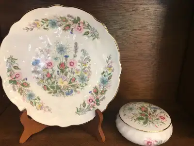 Aynsley Wild Tudor Fine Bone China Plate + Covered Dish (mint), View more