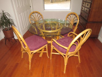 Rattan Table & Chairs Dining Set
