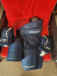 Blue hockey gear