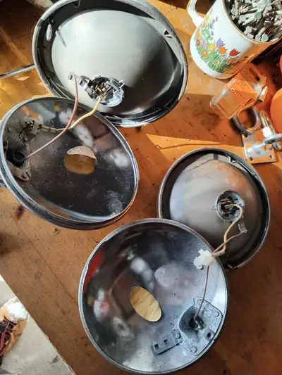 From 1970s Mercedes Hella fog lamps in great condition, ,Gas cap locking with original key $20 ,Manu...