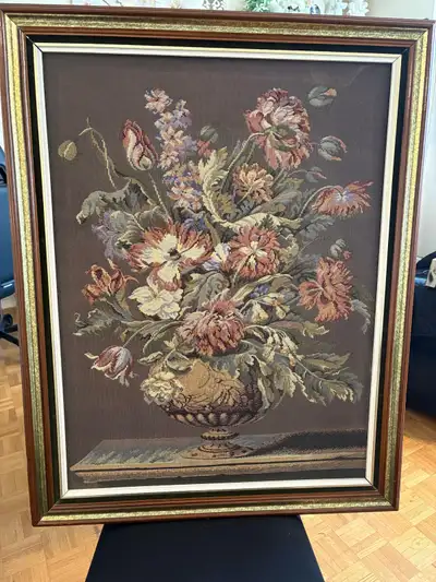 Vintage Arazzo Italian Floral Tapestry, View more