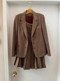 Tweed Jacket with Matching Pleated Skirt